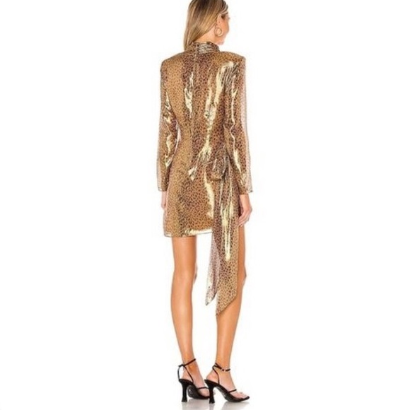 L’Academie Metallic Josette Dress Leopard NWT - Picture 2 of 7